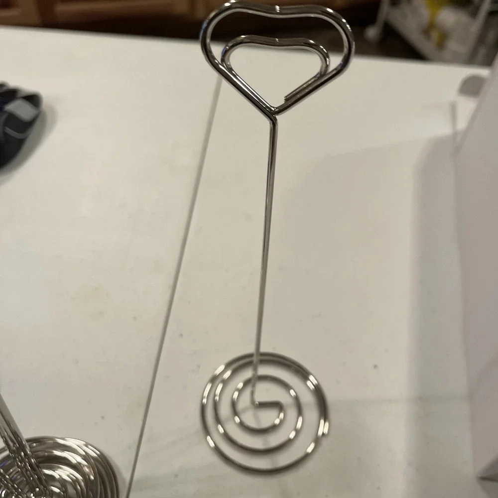 12 Heart Placecard Holders Silver 8 In Tall For Wedding Party‎